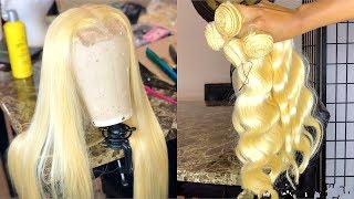 Making A Closure Wig Using Platinum Blond Bundels |Start To Finish |