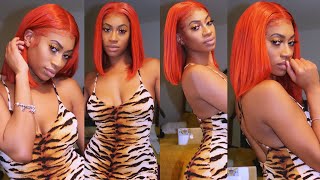 Dragon Fire Red Bob Ft. Victorias Wig 613 Pre Plucked Lacefront