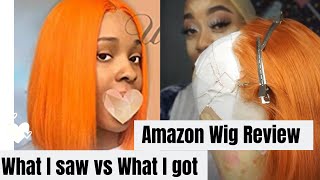 Beauty Queen On A Budget ?! Cheap Amazon Wig Review (Colored Lace Front Bob Wig)