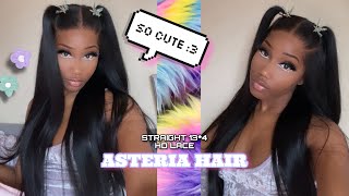 Beginner Friendly! Asteria Hair Melted Hd Lace Frontal Wig Install! 2 Ponytails+ Butterfly Clips