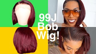 Burgundy Blunt Cut Ready To Wear Lace Frontal Bob Wig  Summer Ready! Short Hair Vibes⎪Rpgshow