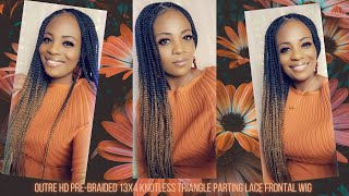 Outre Hd Pre-Braided 13 X 4 "Knotless Triangle Parting" Braids Lace Frontal Wig~ Under $90