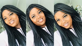 I’M Shook! How I Installed My Synthetic Box Braid Lace Frontal Wig | Ft. Dollylady