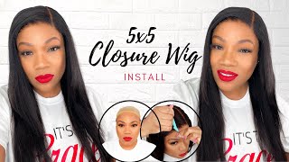 Natural Everyday Wig | Glueless 5X5 Lace Closure Wig Install | Beginner Friendly | Luvme Hair