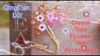 Qingtian Diy - Chinese Hair Accessories Crystal Tree Flowers Hair Sticks Hair Pins 水晶树花发簪