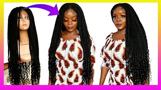 Bohemian Box Braid Wig Using Expression Braids And Lace Closure...Client'S Wig Try On.Wig Revie