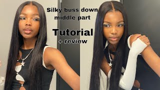 Silky Buss Down Middle Part Tutorial + Review Ft. West Kiss Hair