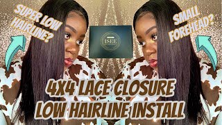 Best 4X4 Silky Straight Lace Closure Wig | Low Hairline Installation | Isee Hair | Missuniquebeautii