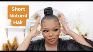 Top Knot Bun Tutorial | Ponytail For Short Natural Hair | Shellybombshell