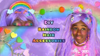 Diy Kawaii  Hair Accessories. Rainbow Headband + More Fairy Kei Decora Fashion