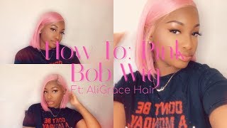 How To: Pink Barbie Bob Wig Ft. Aligrace Hair