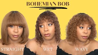 Sensationnel 100% Virgin Human Hair 12A Wet & Wavy Full Wig - Bohemian Bob --/Wigtypes.Com