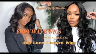 Body Wave 4X4 Lace Closure Wigs Brazilian Human Hair