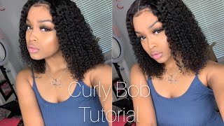 Easy Curly Bob Wig Tutorial Ft. Ula Hair| Ari J.