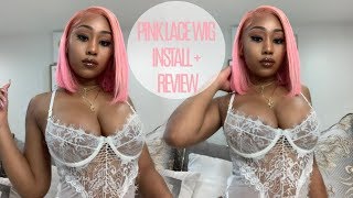 Pink Bob Lace Wig Installation Tutorial + Initial Review Ft. Vipwigs 613 Straight Bob