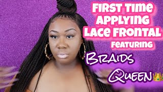 Applying My First Lace Frontal Wig Featuring Braids Queen