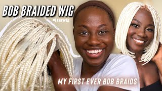 Most Realistic Bob Box Braided Lace Wig | 613 Blonde Box Braids | Serving Scalp