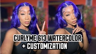 613 To Vibrant Violet Watercolor Tutorial + Customization | 613 Curlyme Install | Purple Watercolor