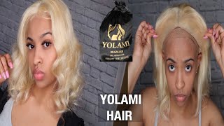 Installing 613 Blonde Brazilian Body Wave Bob Wig Ft. Yolami Hair
