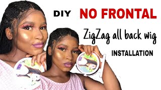 Diy No Frontal Braided Wig Installation// Installing My Diy No Frontal Lace Front Wig