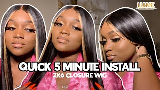  Watch Me Install This Highlighted 2X6 Lace Closure Wig Ft. Luvme Hair