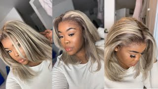 Sis Is Blonde Now! Ash Blonde With Low Lights Hair Tutorial & Install Ft Tinashe 613 Bob Wig