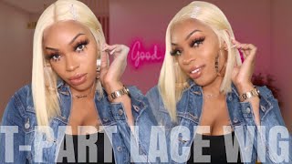 T Shape Lace Wig? Blonde 613 Hair | Easy Lace Install | Tyestylez