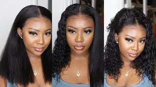  Kinky Straight Vs. Water Wave 2In1 Bob Wig Install  | Flawless Hairline  | Atina Hair