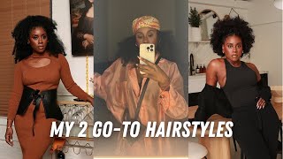 My Top 2 Go-To Natural Hair Styles | Half Up Half Down Tutorial With My Wig & Natural Hair