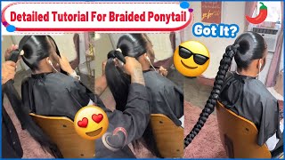 Detailed Tutorial For Extended Braid Ponytail~ Hairstyle For Short Natural Hair #Elfinhair
