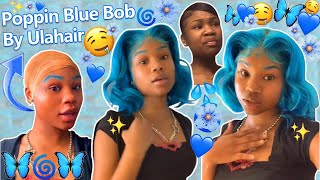 ❄️New Blue Color Bob Wig | Beginner Friendly Lace Front Wig | Dye By #Ulahair 613 Hair