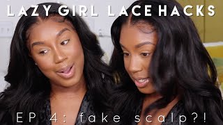 Lazy Girl Lace Hacks  Ep  4  Fake Scalp! No Bald Cap Method Needed Afsisterwig