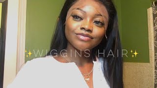 13X6 Straight Lace Frontal Wig Glueless Install | Wiggins Hair First Impressions