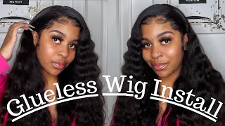 *Easy* Start To Finish Glueless Wig Install | No Baldcap Method | Ft. Wiggins Hair