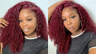 Girlll Look At This Gorgeous Wig!! | Pre-Colored 99J Burgandy Curly Frontal Wig | Supernova Hair