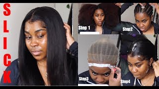 How To Achieve Flatest Install | Braid Pattern For Thick Natural Hair | Ft Wiggins Hair