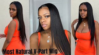 Easiest Leave Out Install | Beginner Friendly Glueless V-Part Wig| Ft Unice Hair
