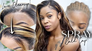 *Super Real* Wig Install Tutorial: Spray Bald Cap Method & Realistic Lace Cleanup! Ft. Wiggins Hair