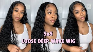 Flawless 5X5 Loose Deepwave Hd Lace Closure Wig Install   Wiggins Hair
