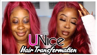 Cherry Red Unice Fake Scalp Closure Wig | Sistachichi