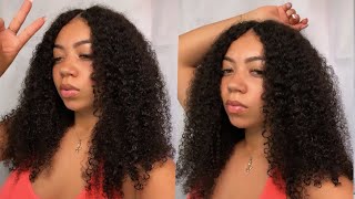 How To: No Leave Out + Quick Install | Kinky Curly V-Part Wig | Nadula Hair