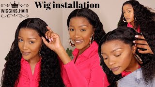 Step By Step Curly Wig Frontal Installation Ft.Wiggins Hair |South African Youtuber |Kgomotso Ramano