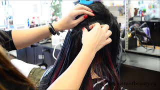 Tape In Hair Extension Application - Plum & Black | Instant Beauty ♡