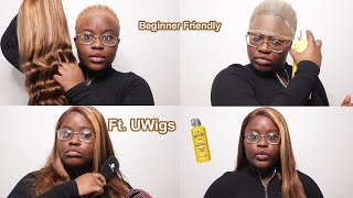 Honey Blonde Ombre Wig Install | 4X4 Lace Front Wig Ft. Uwigs (Beginner Friendly)