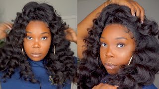 How To Get Bouncy Wand Curls + Lace Frontal Wig Meltdown | Queen Weave Beauty Kinky Straight