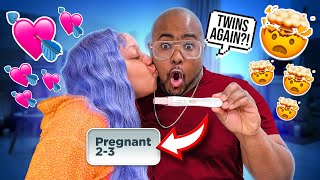 Telling My Husband I’M Pregnant With Our **Third Set Of Twins  Priceless!!