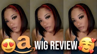 Red Highlight Lace Front Wig | Amazon Wig Review Qtiker