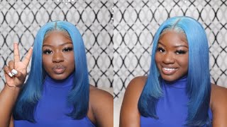 How To: Blue Ombré Frontal Wig Install | Watercolor Method | Touched Tresses