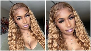 Hair Color Is Everything! Blonde Ombre Deep Wave Lace Front Wig Ft. Beauty Forever Hair