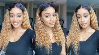 Affordable Curly Blonde Ombre Lace Front Wig! Glueless Swiss Lace | Luvme Hair